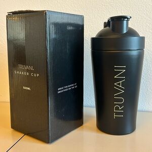 Truvani Stainless Steel Protein Shaker Cup BPA Free Wire Whisk 16.9 oz BLACK NEW
